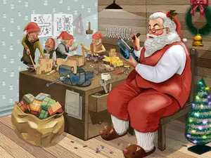 What's always playing in Santa's workshop?