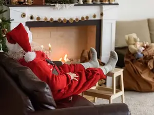 What's Father Christmas called when he takes a rest while delivering presents?