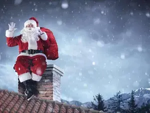 Why does Santa Claus go down the chimney on Christmas Eve?