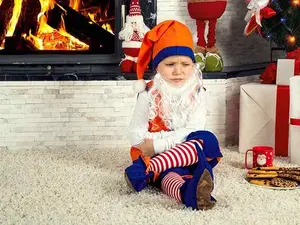 Why was Santa's little helper embarrassed?