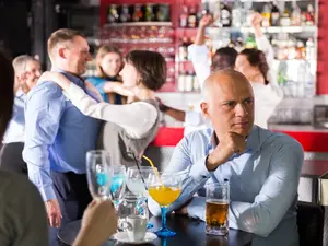 Why was the man stuck at the party?